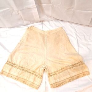 Antique Ladies Linen Undergarment Pantaloons Side Button XS